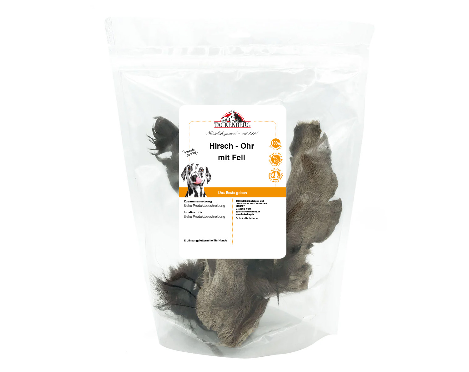 Hirschohren mit Fell, getrocknet