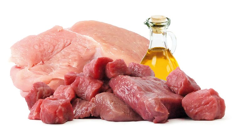 BARF Rezept mit Wild- & Truthahnfleisch mit Lachsöl und Taurin