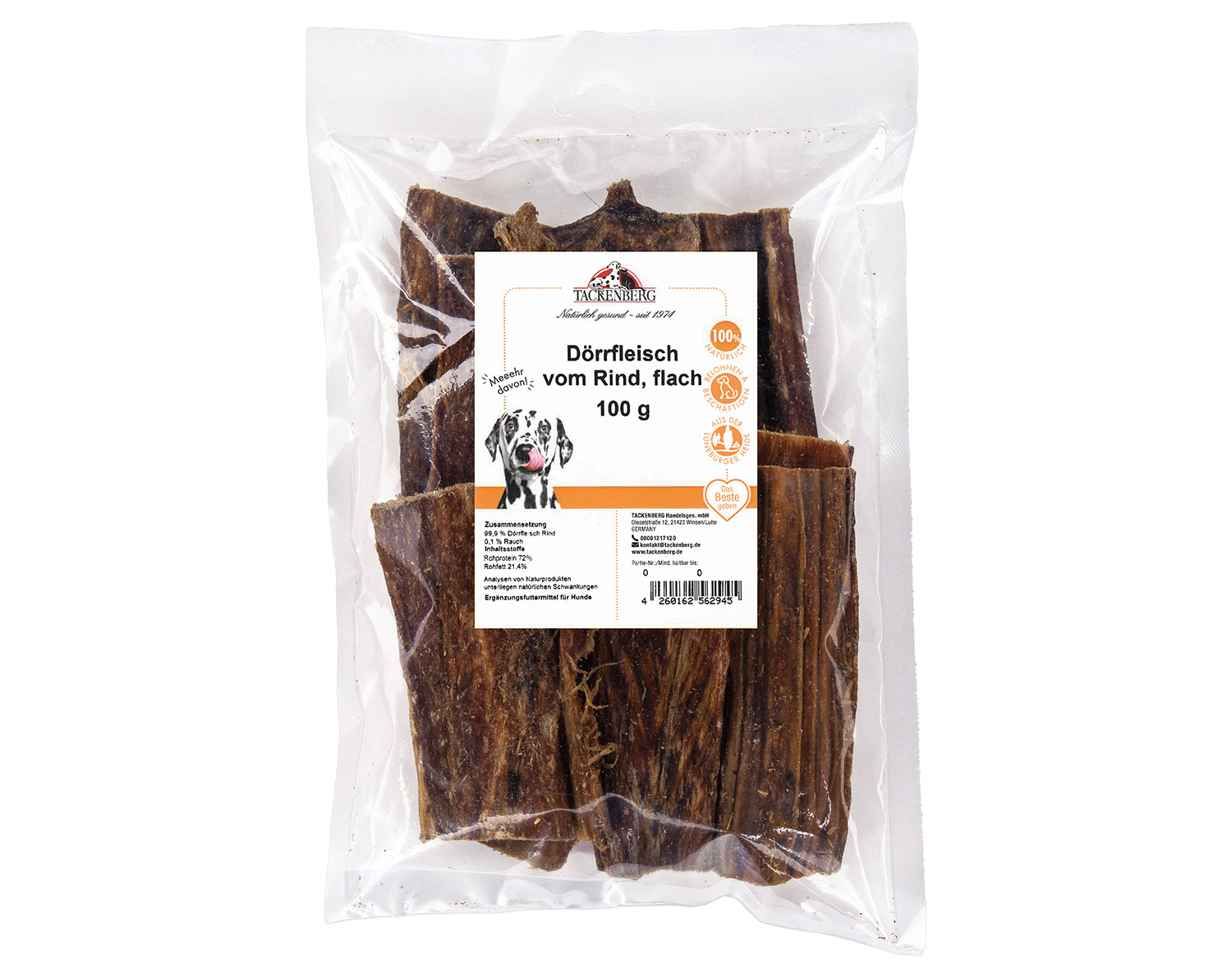 Dörrfleisch vom Rind, flach